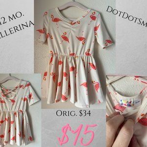 SOLD - EUC - DotDotSmile Ballerina Dress - Flamingo